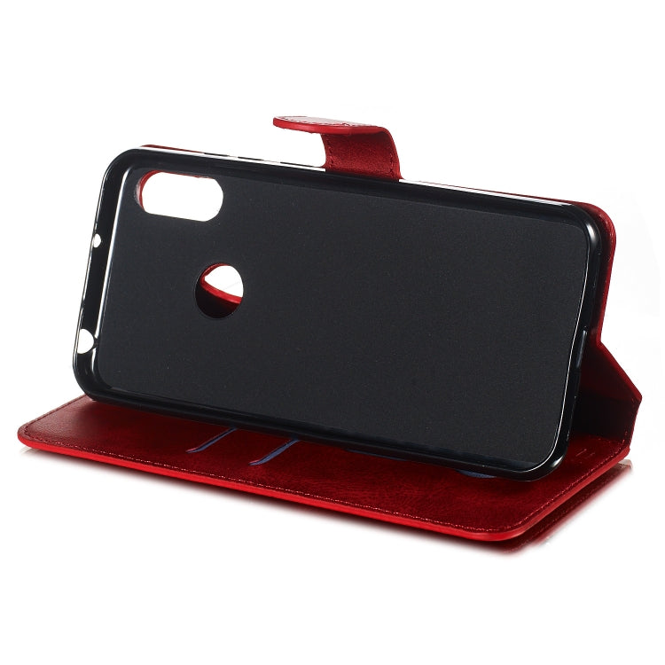 For Huawei Y6 (2019) / Honor 8A Solid Color Buckle Horizontal Flip Leather Case with Wallet & Holder & Card Slots