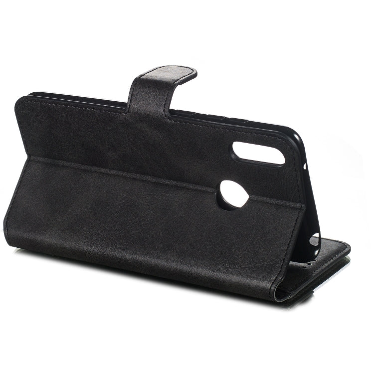 For Huawei Y7 (2019) / Enjoy 9 Solid Color Buckle Horizontal Flip Leather Case with Wallet & Holder & Card Slots