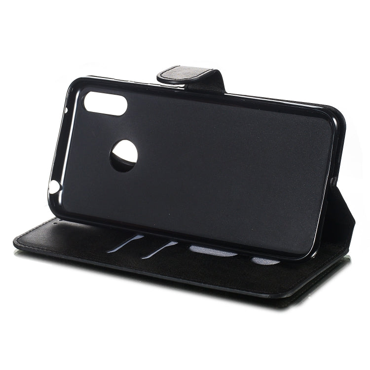 For Huawei Y7 (2019) / Enjoy 9 Solid Color Buckle Horizontal Flip Leather Case with Wallet & Holder & Card Slots