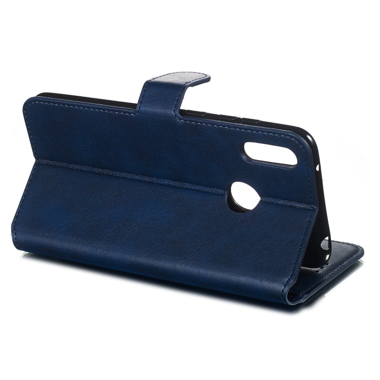 For Huawei Y7 (2019) / Enjoy 9 Solid Color Buckle Horizontal Flip Leather Case with Wallet & Holder & Card Slots