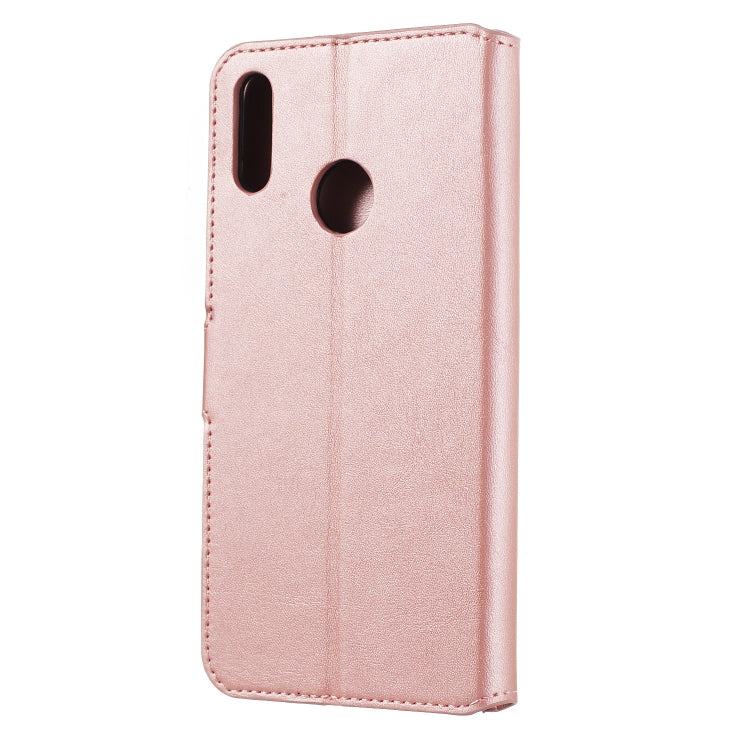 For Huawei Y7 (2019) / Enjoy 9 Solid Color Buckle Horizontal Flip Leather Case with Wallet & Holder & Card Slots