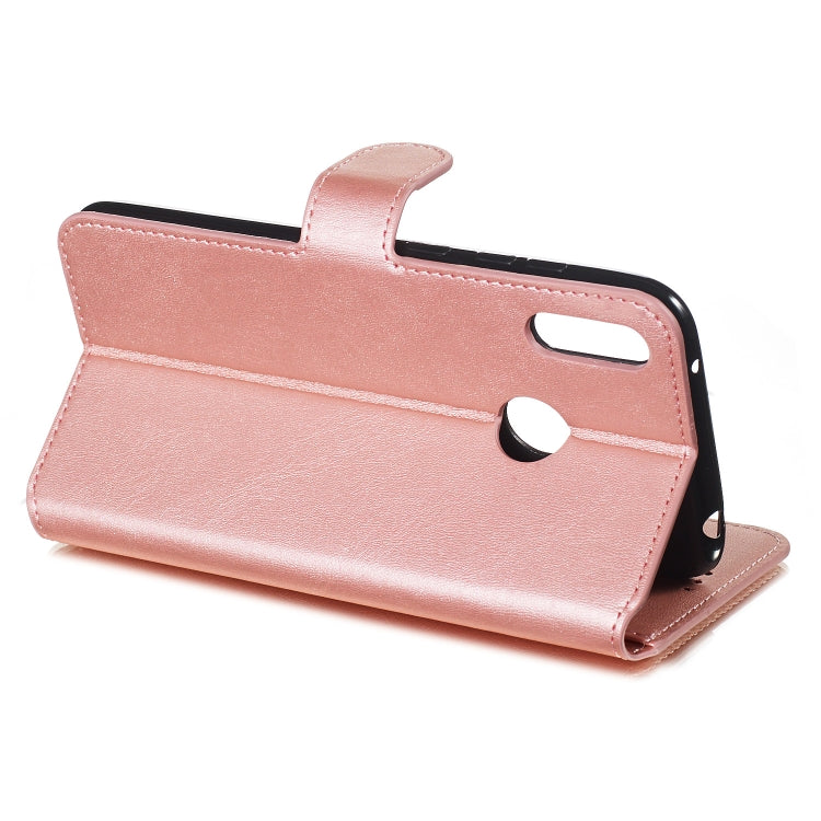 For Huawei Y7 (2019) / Enjoy 9 Solid Color Buckle Horizontal Flip Leather Case with Wallet & Holder & Card Slots