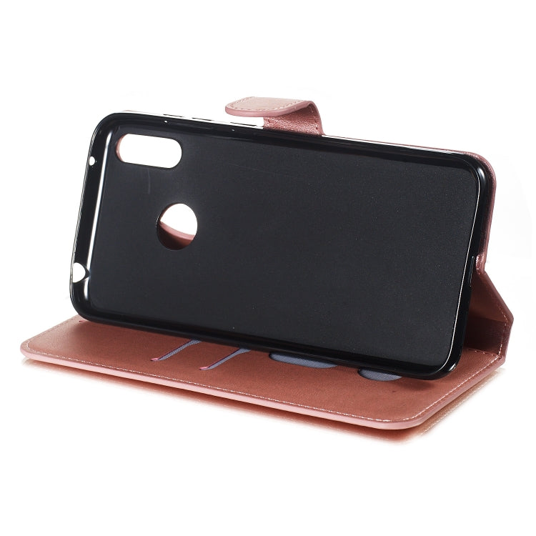 For Huawei Y7 (2019) / Enjoy 9 Solid Color Buckle Horizontal Flip Leather Case with Wallet & Holder & Card Slots