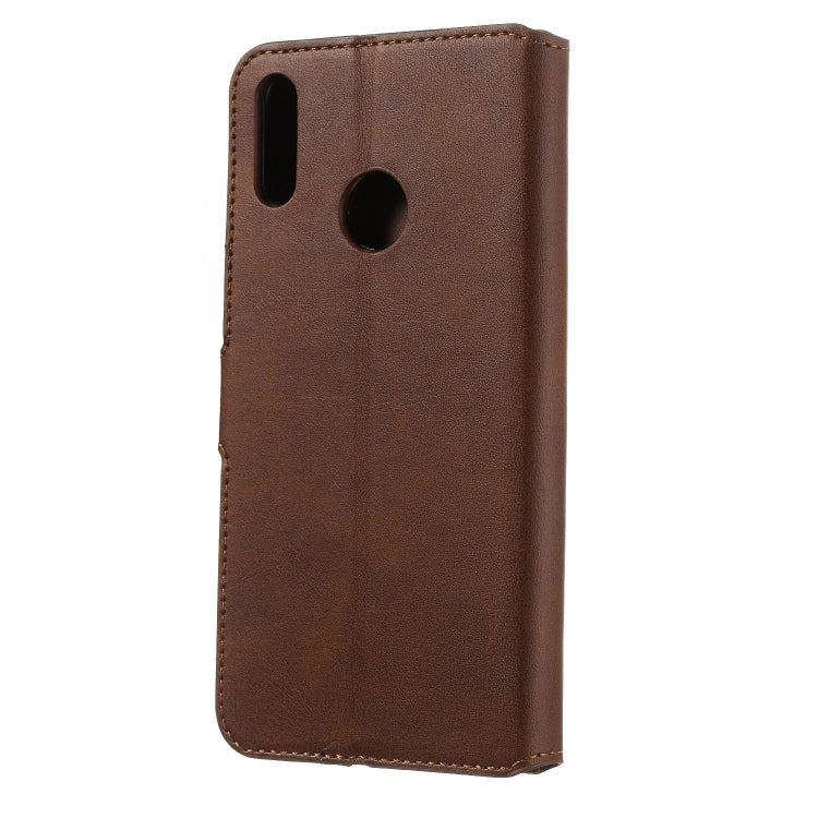 For Huawei Y7 (2019) / Enjoy 9 Solid Color Buckle Horizontal Flip Leather Case with Wallet & Holder & Card Slots