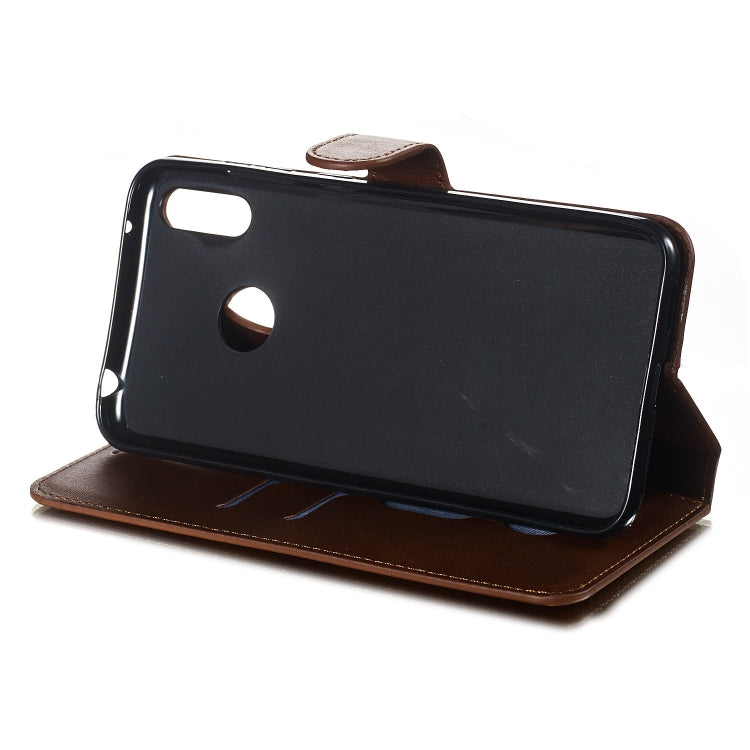 For Huawei Y7 (2019) / Enjoy 9 Solid Color Buckle Horizontal Flip Leather Case with Wallet & Holder & Card Slots