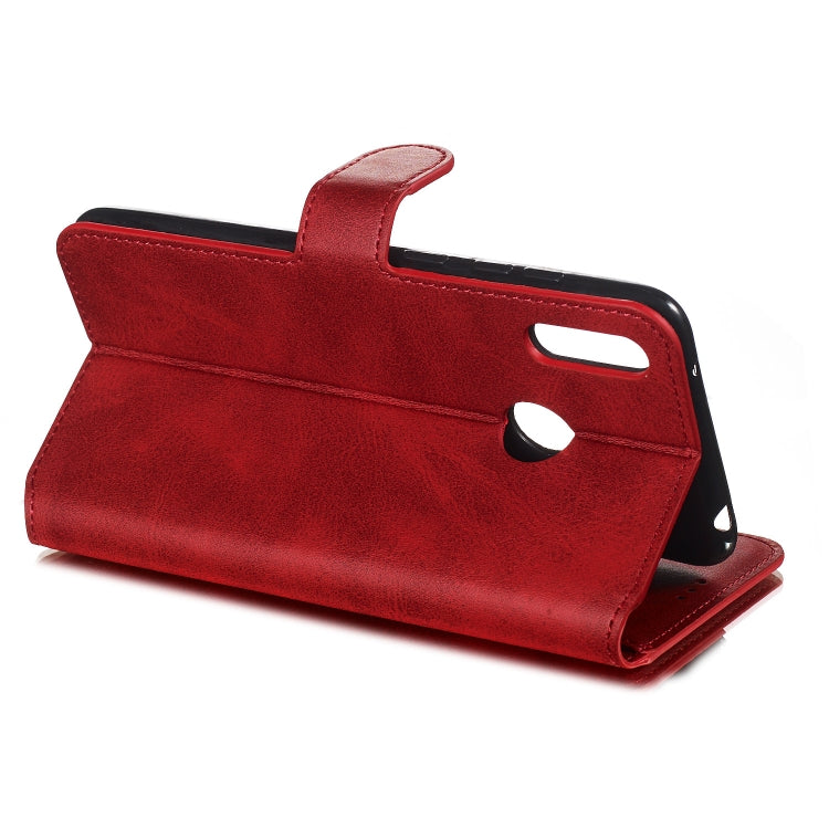 For Huawei Y7 (2019) / Enjoy 9 Solid Color Buckle Horizontal Flip Leather Case with Wallet & Holder & Card Slots