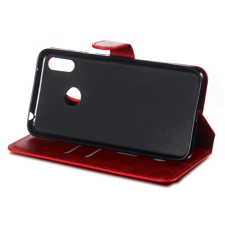 For Huawei Y7 (2019) / Enjoy 9 Solid Color Buckle Horizontal Flip Leather Case with Wallet & Holder & Card Slots