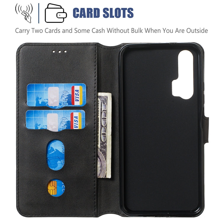 For Huawei Honor 20 Pro Solid Color Buckle Horizontal Flip Leather Case with Wallet & Holder & Card Slots