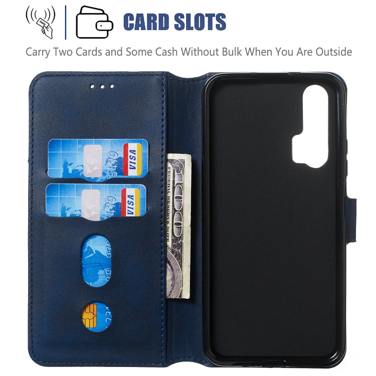 For Huawei Honor 20 Pro Solid Color Buckle Horizontal Flip Leather Case with Wallet & Holder & Card Slots