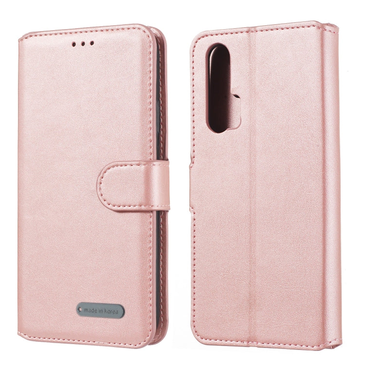 For Huawei Honor 20 Pro Solid Color Buckle Horizontal Flip Leather Case with Wallet & Holder & Card Slots