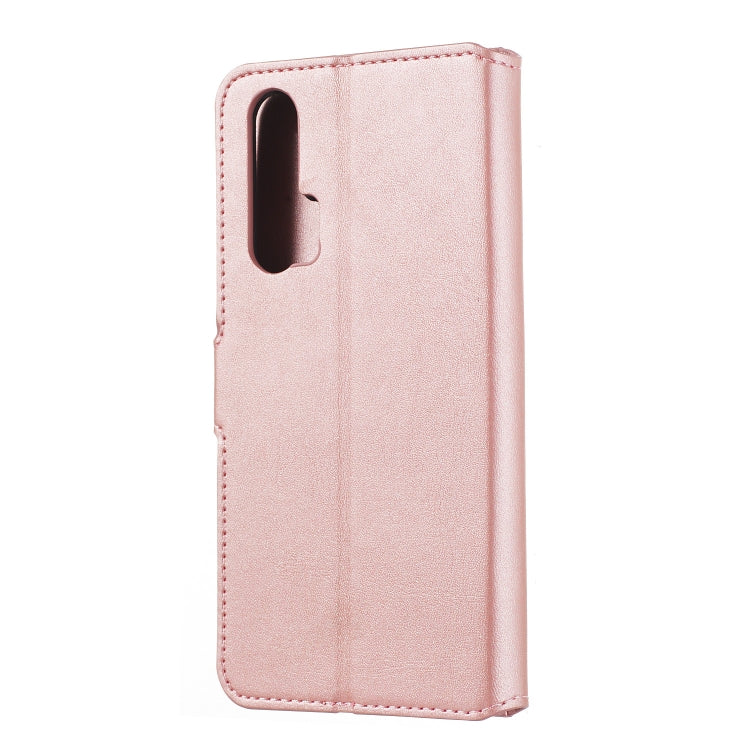 For Huawei Honor 20 Pro Solid Color Buckle Horizontal Flip Leather Case with Wallet & Holder & Card Slots