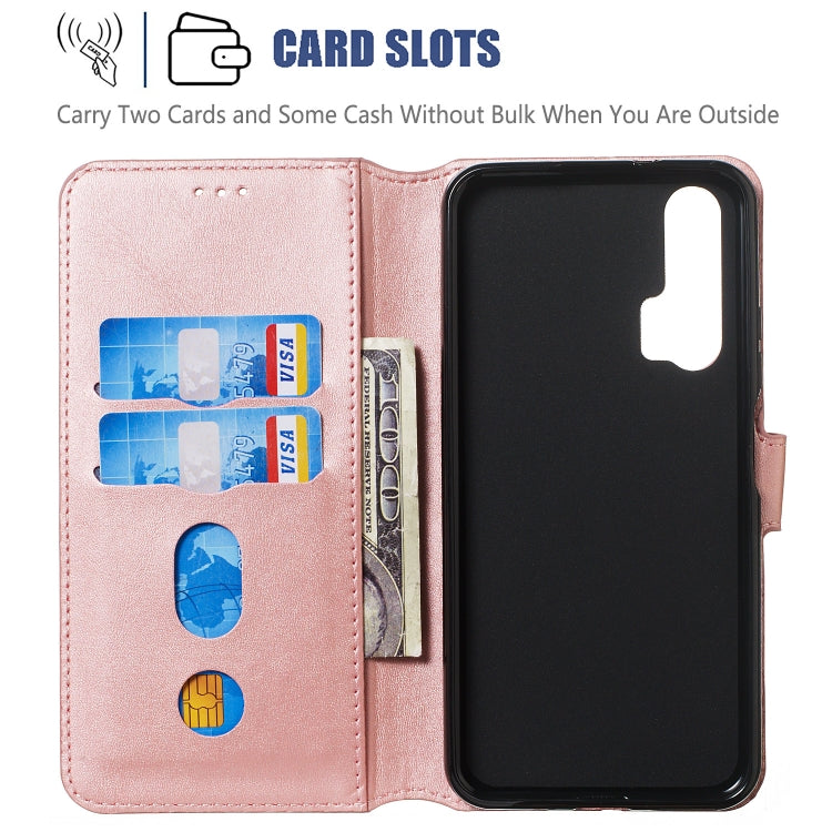 For Huawei Honor 20 Pro Solid Color Buckle Horizontal Flip Leather Case with Wallet & Holder & Card Slots