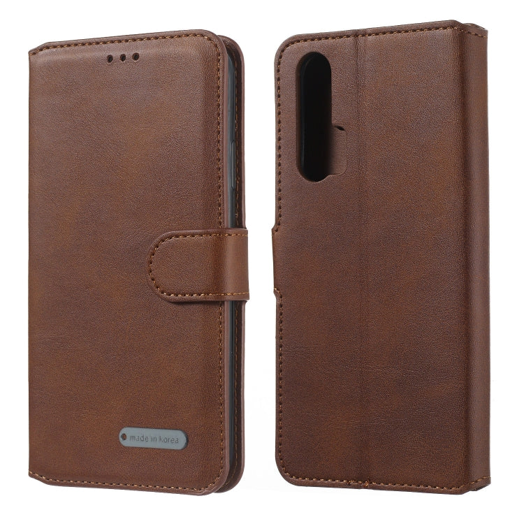 For Huawei Honor 20 Pro Solid Color Buckle Horizontal Flip Leather Case with Wallet & Holder & Card Slots