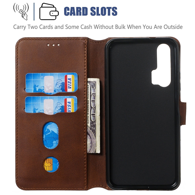For Huawei Honor 20 Pro Solid Color Buckle Horizontal Flip Leather Case with Wallet & Holder & Card Slots