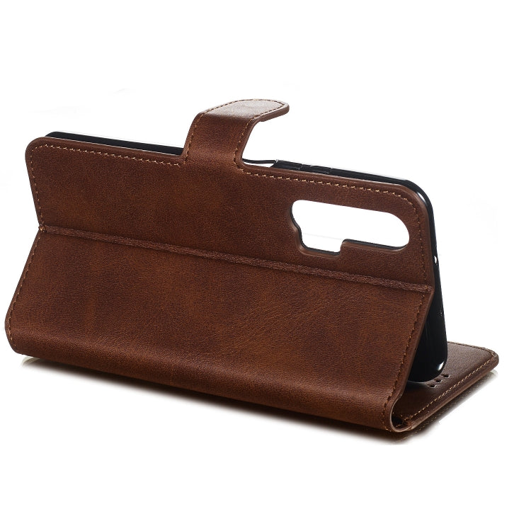 For Huawei Honor 20 Pro Solid Color Buckle Horizontal Flip Leather Case with Wallet & Holder & Card Slots