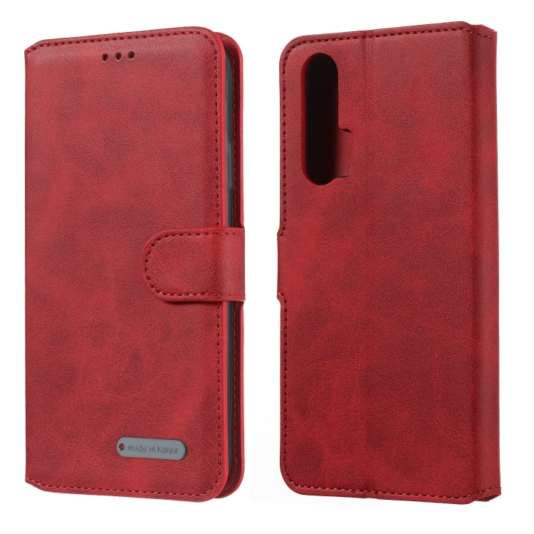 For Huawei Honor 20 Pro Solid Color Buckle Horizontal Flip Leather Case with Wallet & Holder & Card Slots