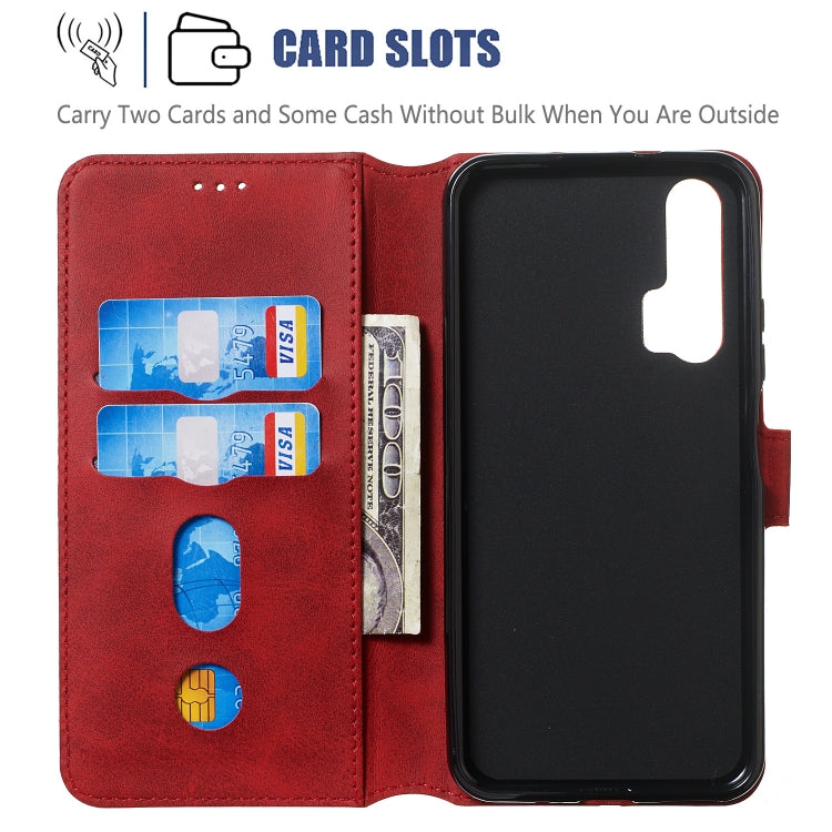 For Huawei Honor 20 Pro Solid Color Buckle Horizontal Flip Leather Case with Wallet & Holder & Card Slots