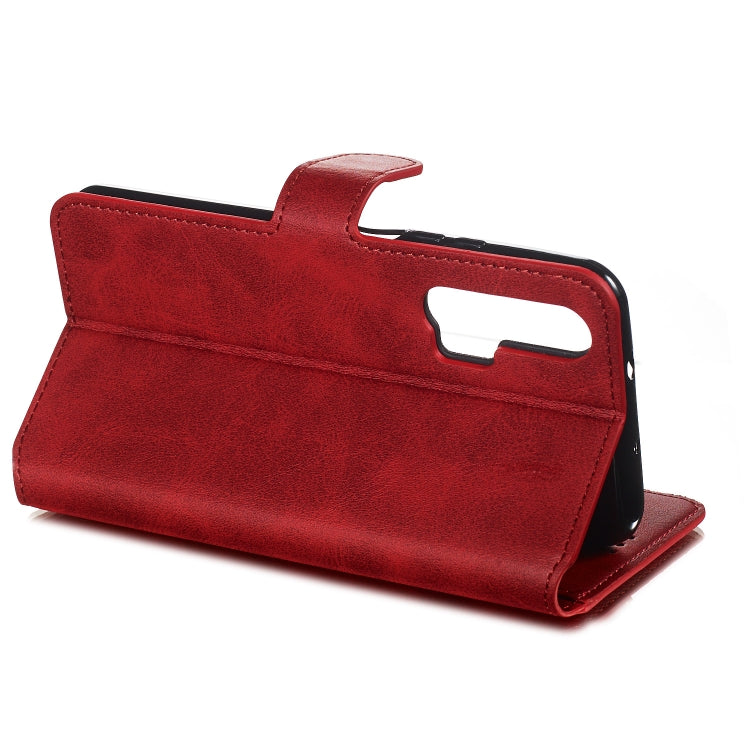 For Huawei Honor 20 Pro Solid Color Buckle Horizontal Flip Leather Case with Wallet & Holder & Card Slots