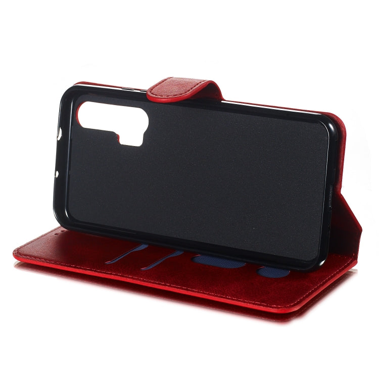 For Huawei Honor 20 Pro Solid Color Buckle Horizontal Flip Leather Case with Wallet & Holder & Card Slots