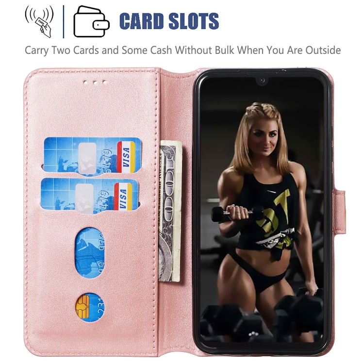 For Huawei P Smart (2019) / Honor 10 Lite Solid Color Buckle Horizontal Flip Leather Case with Wallet & Holder & Card Slots
