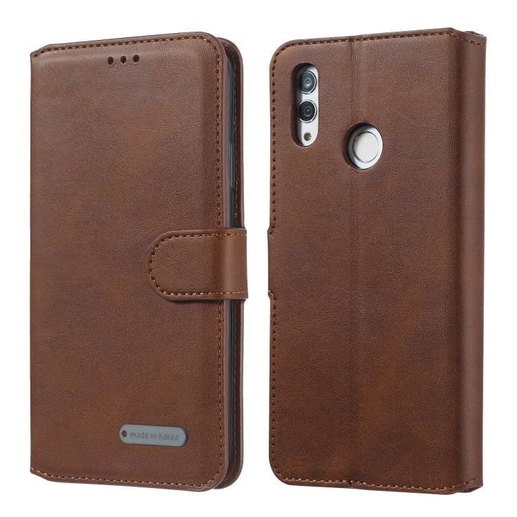For Huawei P Smart (2019) / Honor 10 Lite Solid Color Buckle Horizontal Flip Leather Case with Wallet & Holder & Card Slots