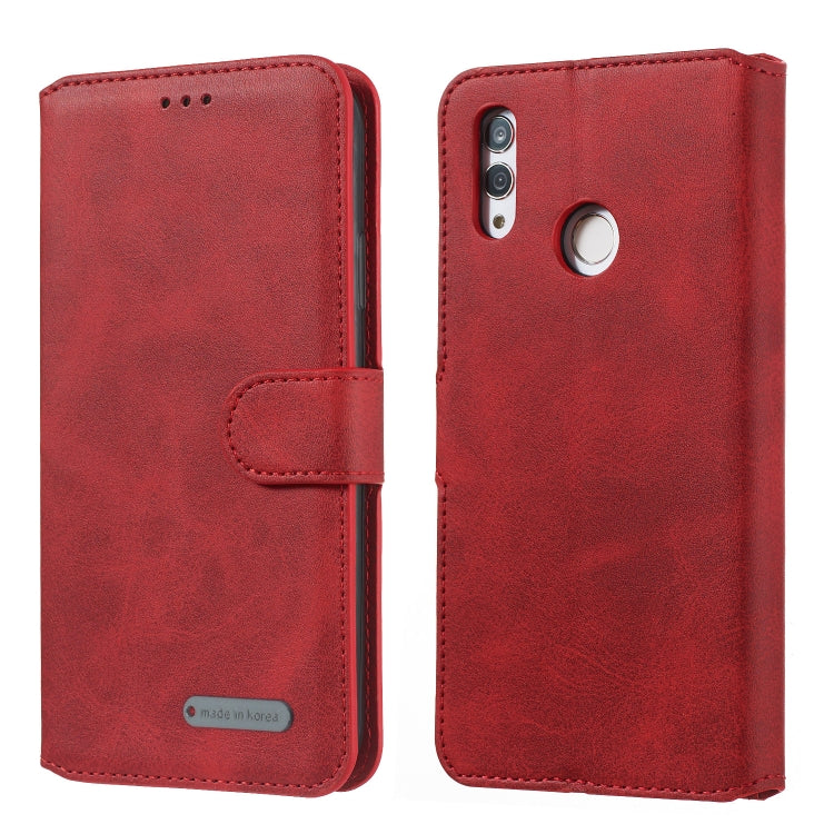 For Huawei P Smart (2019) / Honor 10 Lite Solid Color Buckle Horizontal Flip Leather Case with Wallet & Holder & Card Slots