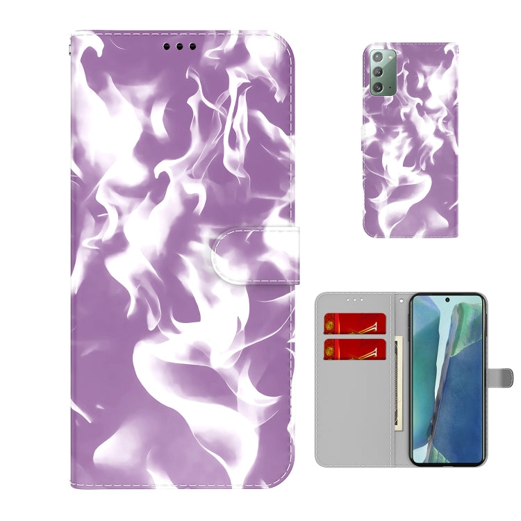 For Samsung Galaxy Note20 Cloud Fog Pattern Horizontal Flip Leather Case with Holder & Card Slot & Wallet