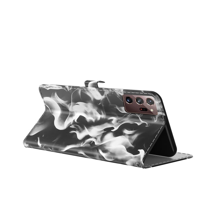 For Samsung Galaxy Note20 Ultra Cloud Fog Pattern Horizontal Flip Leather Case with Holder & Card Slot & Wallet