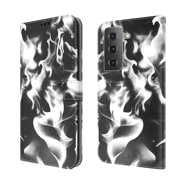 For Samsung Galaxy S21+ 5G Cloud Fog Pattern Horizontal Flip Leather Case with Holder & Card Slot & Wallet