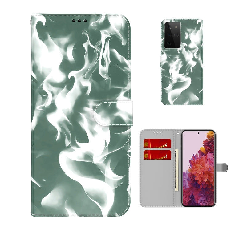For Samsung Galaxy S21 Ultra 5G Cloud Fog Pattern Horizontal Flip Leather Case with Holder & Card Slot & Wallet