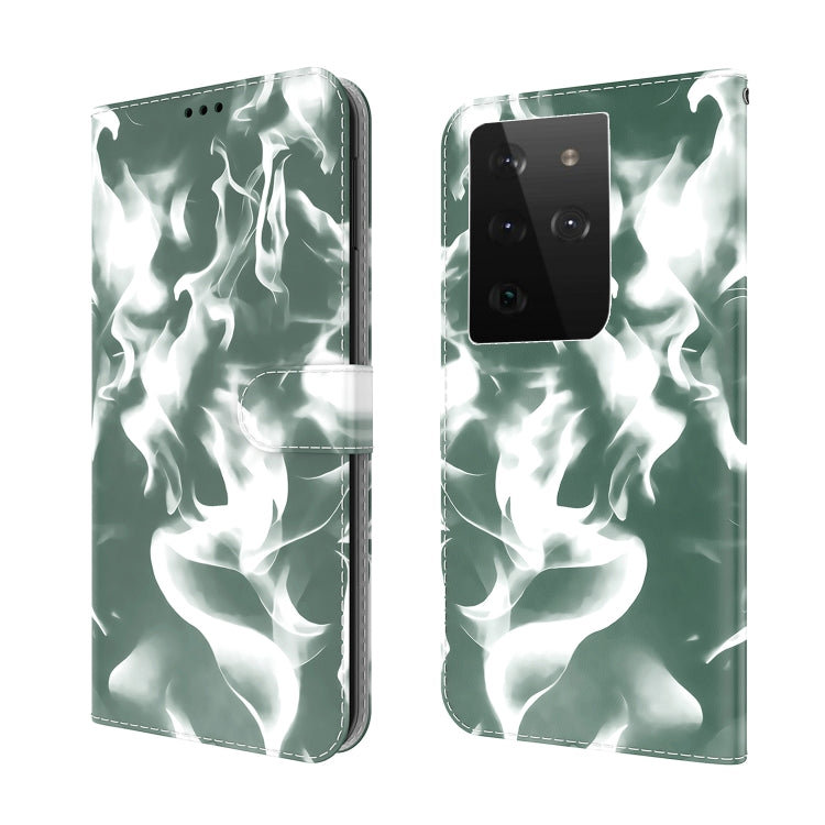 For Samsung Galaxy S21 Ultra 5G Cloud Fog Pattern Horizontal Flip Leather Case with Holder & Card Slot & Wallet