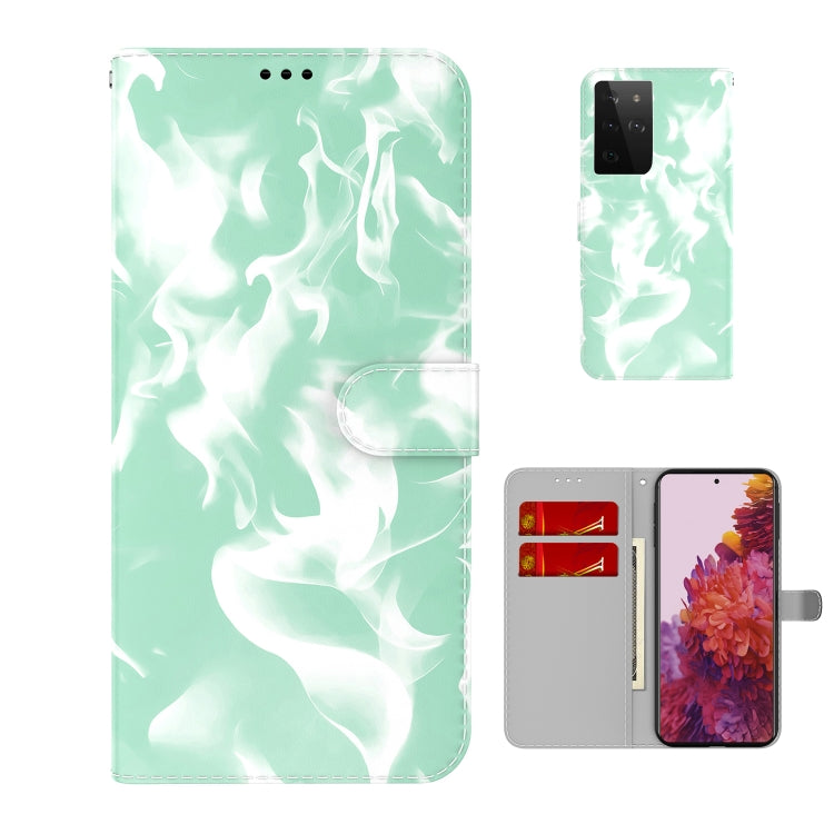 For Samsung Galaxy S21 Ultra 5G Cloud Fog Pattern Horizontal Flip Leather Case with Holder & Card Slot & Wallet