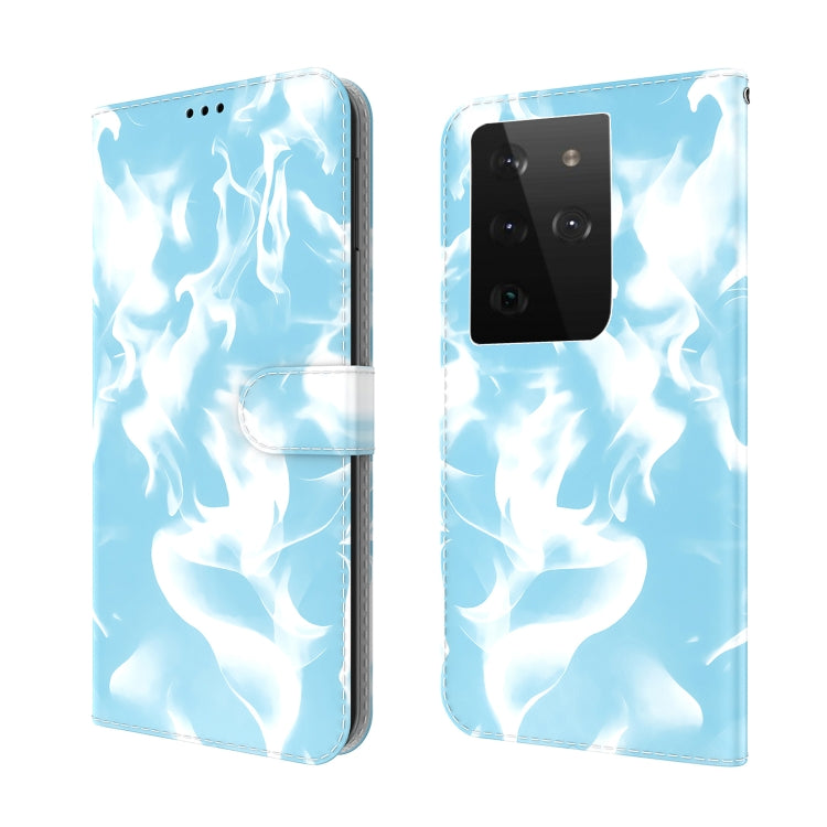 For Samsung Galaxy S21 Ultra 5G Cloud Fog Pattern Horizontal Flip Leather Case with Holder & Card Slot & Wallet