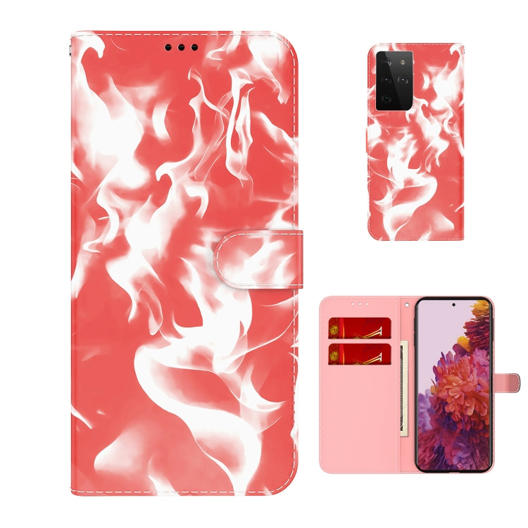 For Samsung Galaxy S21 Ultra 5G Cloud Fog Pattern Horizontal Flip Leather Case with Holder & Card Slot & Wallet