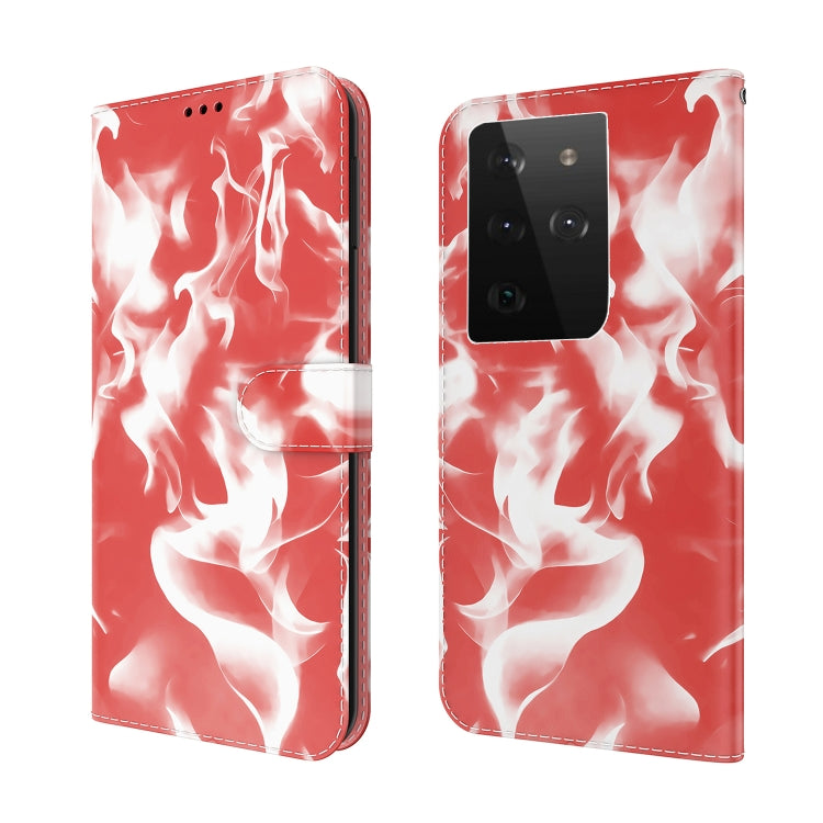 For Samsung Galaxy S21 Ultra 5G Cloud Fog Pattern Horizontal Flip Leather Case with Holder & Card Slot & Wallet