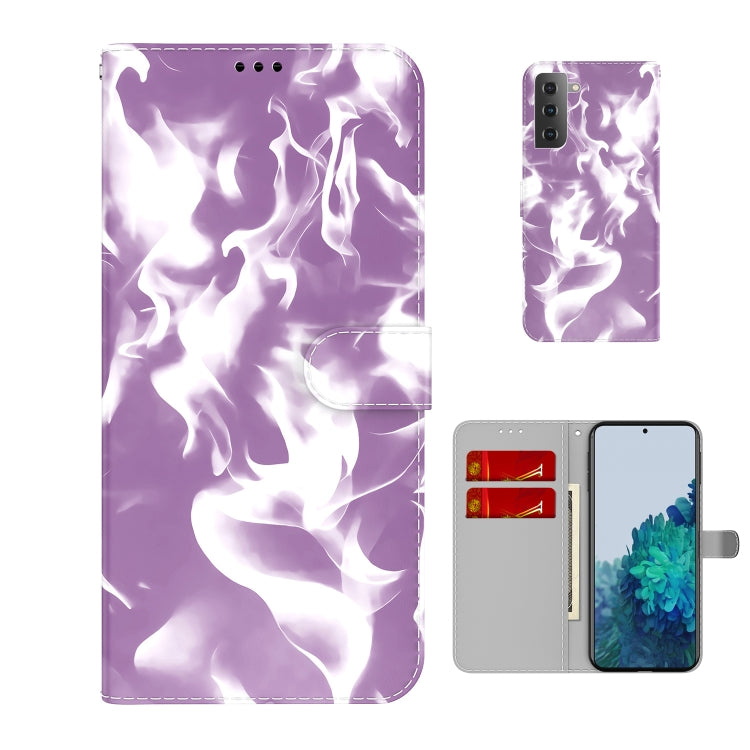 For Samsung Galaxy S21 FE Cloud Fog Pattern Horizontal Flip Leather Case with Holder & Card Slot & Wallet
