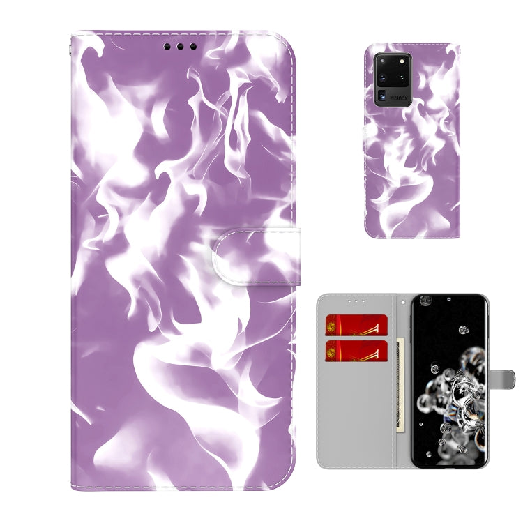For Samsung Galaxy S20 Ultra Cloud Fog Pattern Horizontal Flip Leather Case with Holder & Card Slot & Wallet