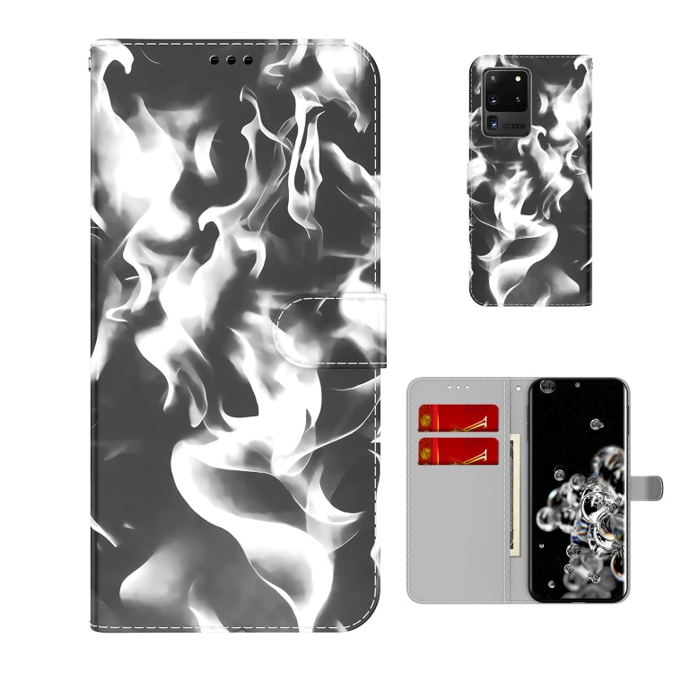 For Samsung Galaxy S20 Ultra Cloud Fog Pattern Horizontal Flip Leather Case with Holder & Card Slot & Wallet