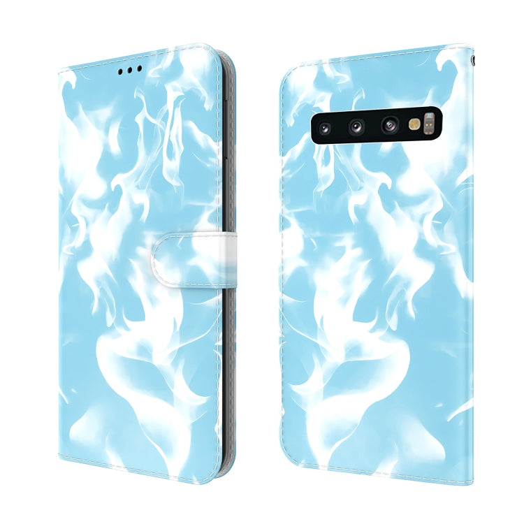 For Samsung Galaxy S10 Plus Cloud Fog Pattern Horizontal Flip Leather Case with Holder & Card Slot & Wallet