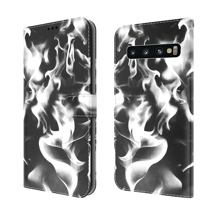 For Samsung Galaxy S10 Plus Cloud Fog Pattern Horizontal Flip Leather Case with Holder & Card Slot & Wallet