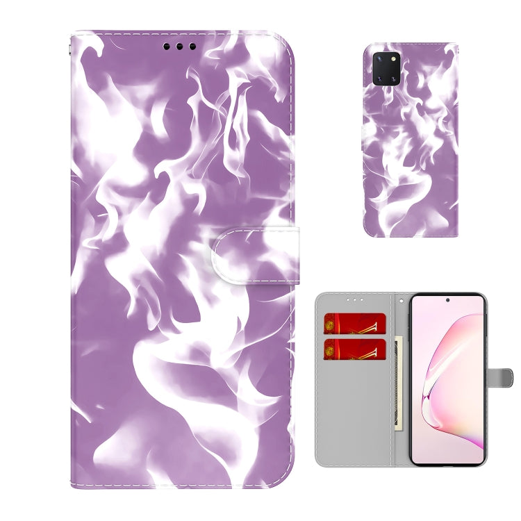 For Samsung Galaxy Note10 Lite /A81 Cloud Fog Pattern Horizontal Flip Leather Case with Holder & Card Slot & Wallet