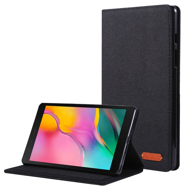 For Samsung Galaxy Tab A7 Lite 8.7 T220 / T225 Horizontal Flip TPU + Fabric PU Leather Protective Case with Name Card Clip