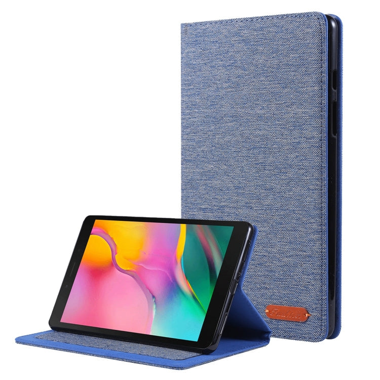 For Samsung Galaxy Tab A7 Lite 8.7 T220 / T225 Horizontal Flip TPU + Fabric PU Leather Protective Case with Name Card Clip