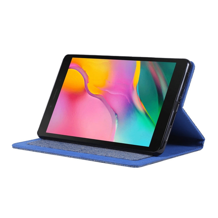 For Samsung Galaxy Tab A7 Lite 8.7 T220 / T225 Horizontal Flip TPU + Fabric PU Leather Protective Case with Name Card Clip