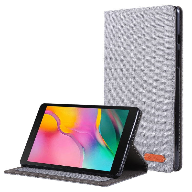 For Samsung Galaxy Tab A7 Lite 8.7 T220 / T225 Horizontal Flip TPU + Fabric PU Leather Protective Case with Name Card Clip