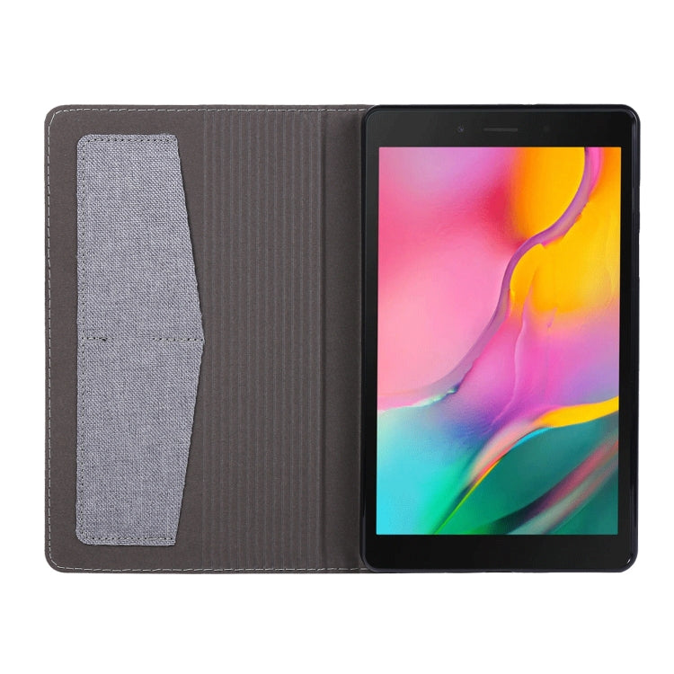 For Samsung Galaxy Tab A7 Lite 8.7 T220 / T225 Horizontal Flip TPU + Fabric PU Leather Protective Case with Name Card Clip