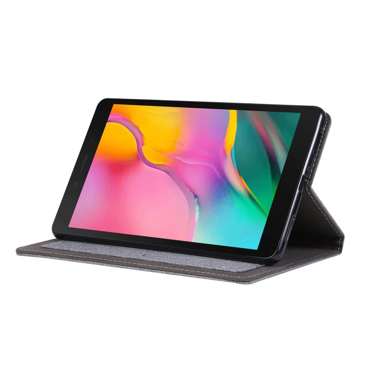 For Samsung Galaxy Tab A7 Lite 8.7 T220 / T225 Horizontal Flip TPU + Fabric PU Leather Protective Case with Name Card Clip