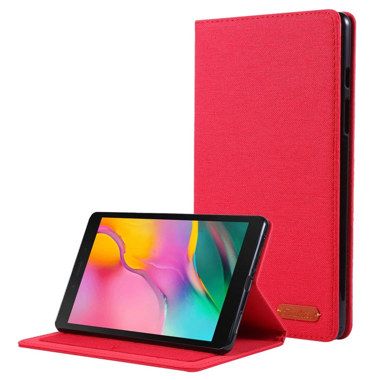 For Samsung Galaxy Tab A7 Lite 8.7 T220 / T225 Horizontal Flip TPU + Fabric PU Leather Protective Case with Name Card Clip