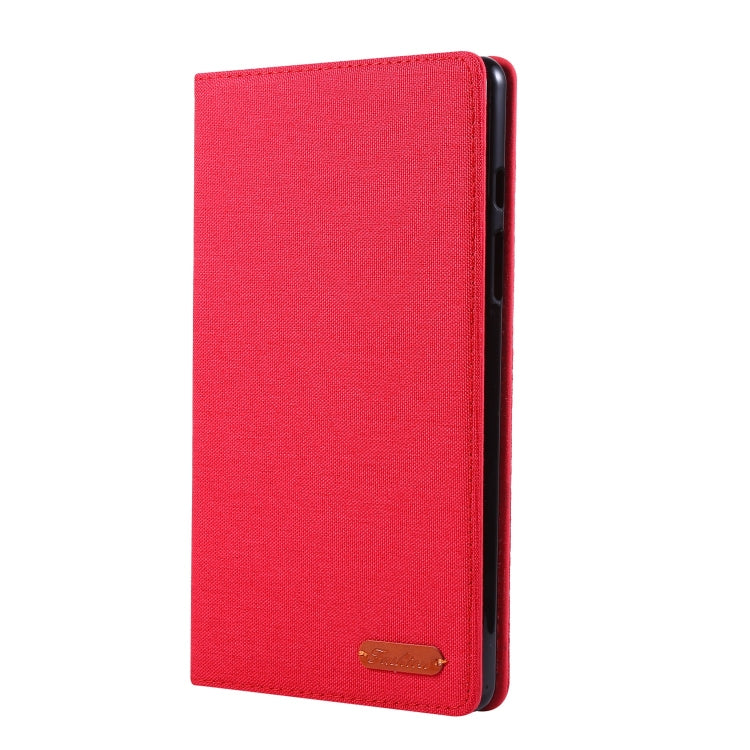 For Samsung Galaxy Tab A7 Lite 8.7 T220 / T225 Horizontal Flip TPU + Fabric PU Leather Protective Case with Name Card Clip