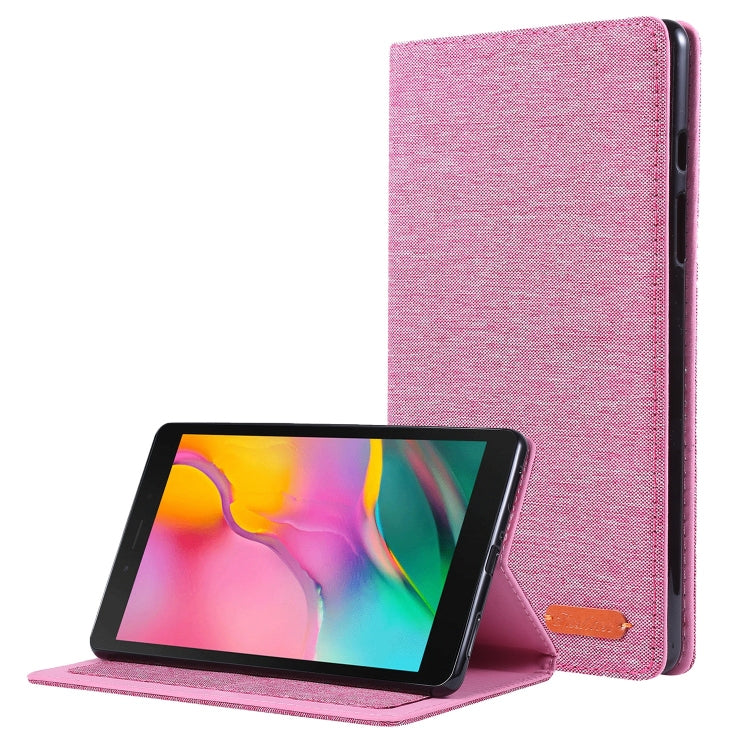 For Samsung Galaxy Tab A7 Lite 8.7 T220 / T225 Horizontal Flip TPU + Fabric PU Leather Protective Case with Name Card Clip
